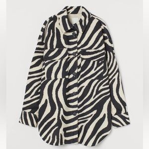 H&M Felted Zebra Shacket (Size L) - Never Worn with Tags!